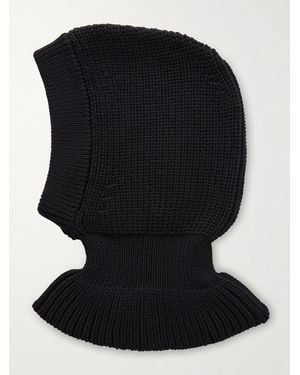 Lemaire Ribbed Wool Balaclava - Black