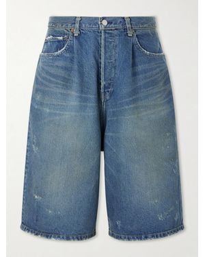 Ssstein Straight-leg Denim Shorts - Blue