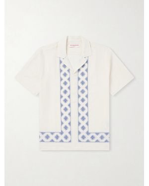 Orlebar Brown Maitan Camp-collar Embroidered Cotton Shirt - White