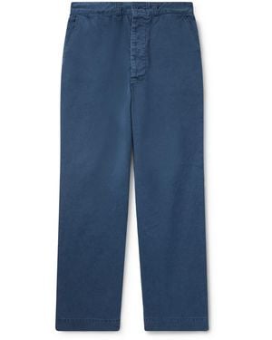 Remi Relief Straight-Leg Cotton-Twill Pants - Blue