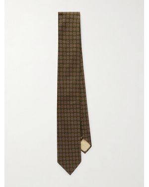 Rubinacci 9Cm Printed Silk-Twill Tie - Natural