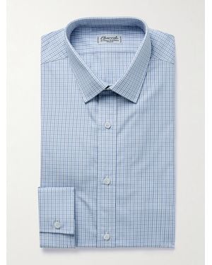 Charvet Checked Cotton-Poplin Shirt - Blue