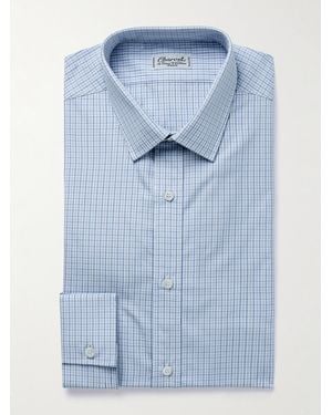 Charvet Checked Cotton-Poplin Shirt - Blue