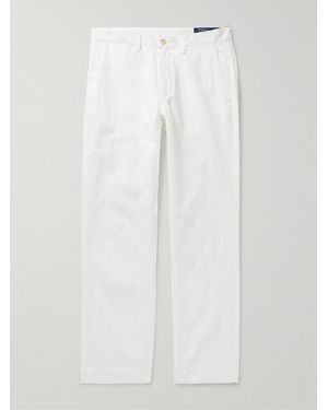 Polo Ralph Lauren Slim-Fit Straight-Leg Linen And Cotton-Blend Trousers - White