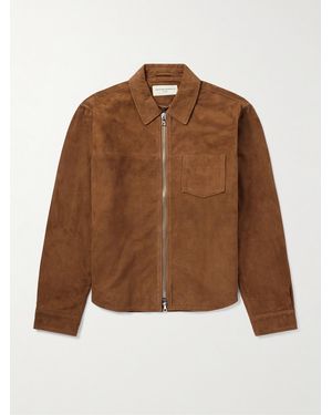 Officine Generale Sid Suede Overshirt - Brown