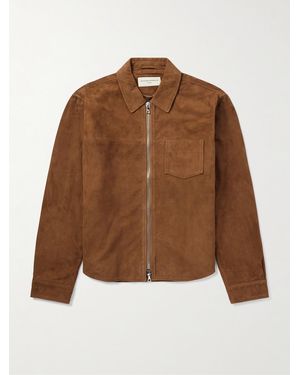 Officine Generale Sid Suede Overshirt - Brown