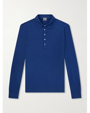 Massimo Alba Raya Linen And Cotton-Blend Polo Shirt - Blue
