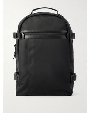 Saint Laurent Leather-Trimmed Shell Backpack - Black