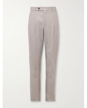 Slowear Venezia 1951 Tapered Pleated Virgin Wool Trousers - Grey