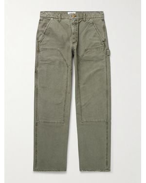 Agolde Layton Straight-Leg Cotton-Canvas Trousers - Green