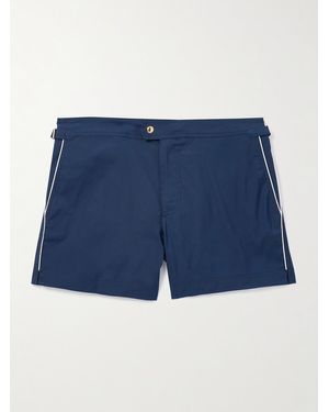 Tom Ford Straight-Leg Mid-Length Swim Shorts - Blue