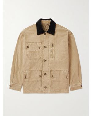 Isabel Marant Travis Oversized-Jeansjacke mit Cordkragen - Natur