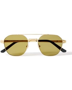 Cartier Santos De Cartier Aviator-Style-Tone Sunglasses - Metallic