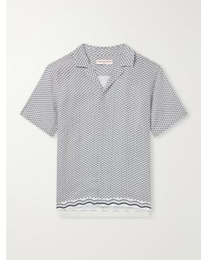 Orlebar Brown Maitan Printed Linen Shirt - Grey