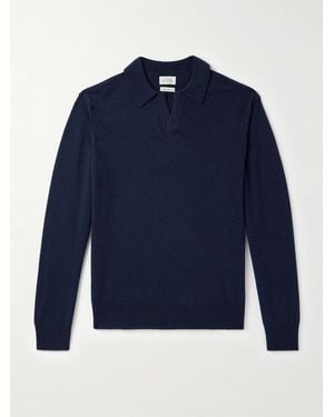 Hartford Wool and Cashmere-Blend Polo Shirt - Blau