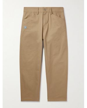 Adish Sarou Straight-leg Cotton-twill Trousers - Natural