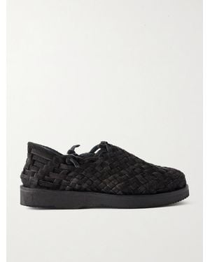 Yuketen Woven Calf Hair Huarache Sandals - Black
