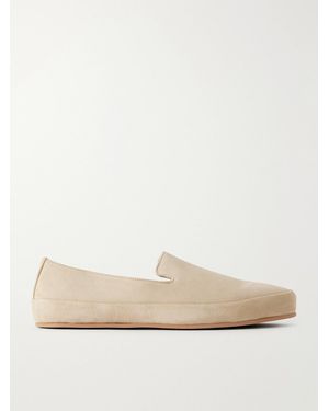 Mulo Evening Suede Loafers - Natural
