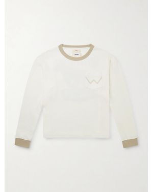 CHERRY LA Wrangler Embroidered Logo-print Waffle-knit Cotton-blend T-shirt - Natural