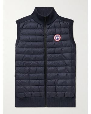 Canada Goose Hybridge Slim-Fit Merino Wool And Quilted Nylon Down Gilet - Blue