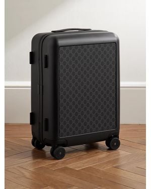 Gucci Porter Leather-Trimmed Monogrammed Coated-Canvas Suitcase - Schwarz