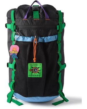 Brain Dead Equipment Logo-appliquéd Webbing And Mesh-trimmed Ripstop Backpack - Green