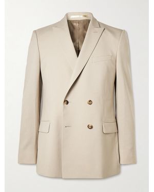 MR P. Phillip Double-Breasted Wool And Mohair-Blend Suit Jacket - Natural