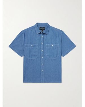 FRIZMWORKS Hemd aus Baumwoll-Chambray - Blau
