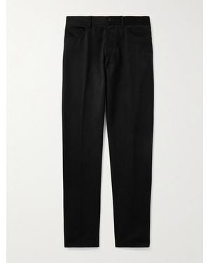 Rubinacci Straight-Leg Cotton-Moleskin Trousers - Black