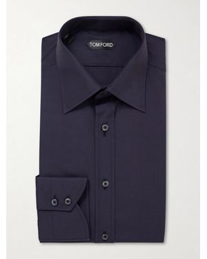 Tom Ford Cotton-Poplin Shirt - Blue
