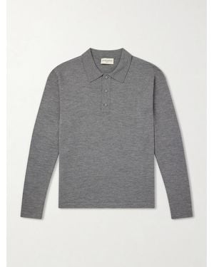 Officine Generale Bay Merino Wool Polo Shirt - Grey