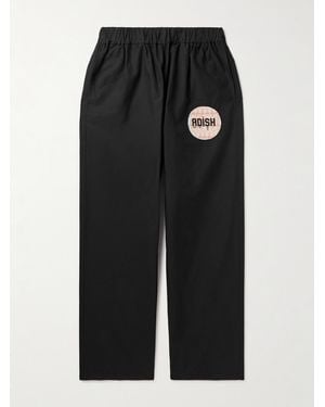 Adish Gerade geschnittene Hose aus Ripstop aus einer Baumwollmischung mit Logoapplikation - Schwarz