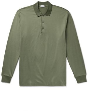 Charvet Cotton-Sateen Polo Shirt - Green