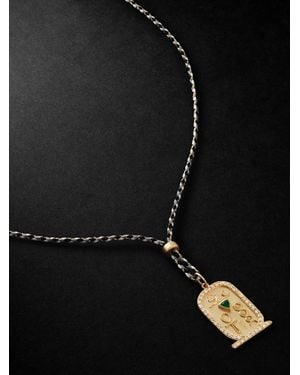 Jacquie Aiche Silk, Diamond And Emerald Necklace - Nero