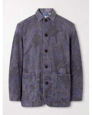 Blue Blue Japan Coverall Sumi Nagashi Cotton-Sashiko Jacket - Blue