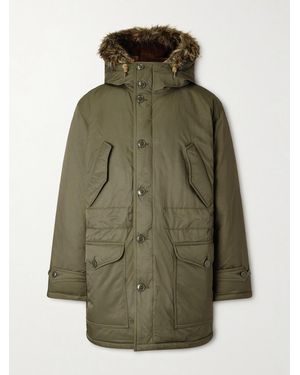 RRL Plush-Trimmed Padded Shell Hooded Parka - Green