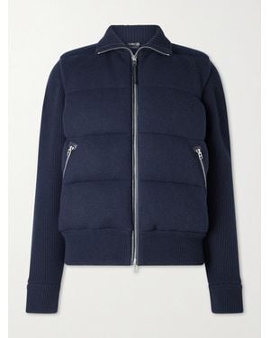 Tom Ford Slim-Fit Quilted Wool Down Jacket - Blue