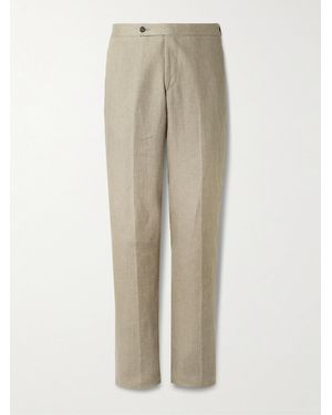 Sid Mashburn Tapered Linen Suit Trousers - Natural