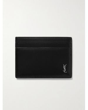 Saint Laurent Logo-Appliquéd Leather Cardholder - Black
