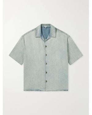 Loewe Camp-Collar Denim Shirt - Blue