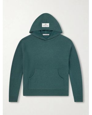 Acne Studios Logo-appliquéd Cashmere-blend Hoodie - Green