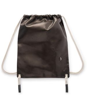 Rick Owens Embellished Leather Drawstring Backpack - Black