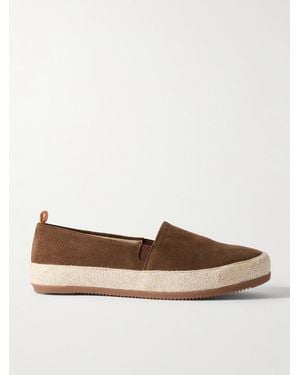 Mulo Suede Espadrilles - White