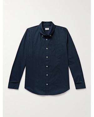Ghiaia Button-Down Collar Cotton-Poplin Shirt - Blue