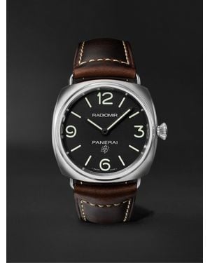 Panerai Radiomir Base Logo Hand-Wound 45mm Stainless Steel and Leather Watch - Schwarz