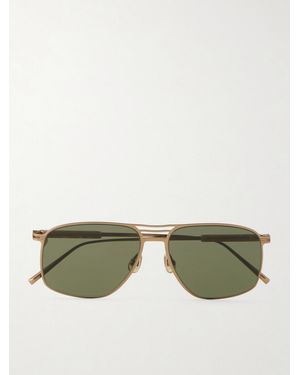 Brunello Cucinelli Aviator-Style Titanium Sunglasses - Green