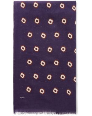 J. Mueser Printed Frayed Modal And Cashmere-Blend Scarf - Purple