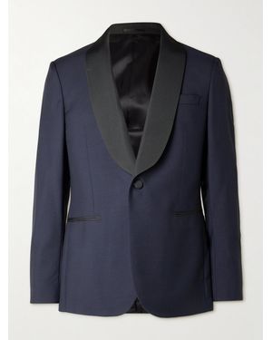 MR P. Shawl-Collar Satin-Trimmed Virgin Wool And Mohair-Blend Tuxedo Jacket - Blue