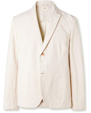Folk Cotton And Linen-blend Blazer - Natural