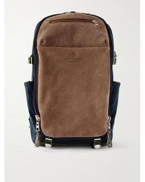master-piece Grave Suede-Trimmed Canvas Backpack - Grey